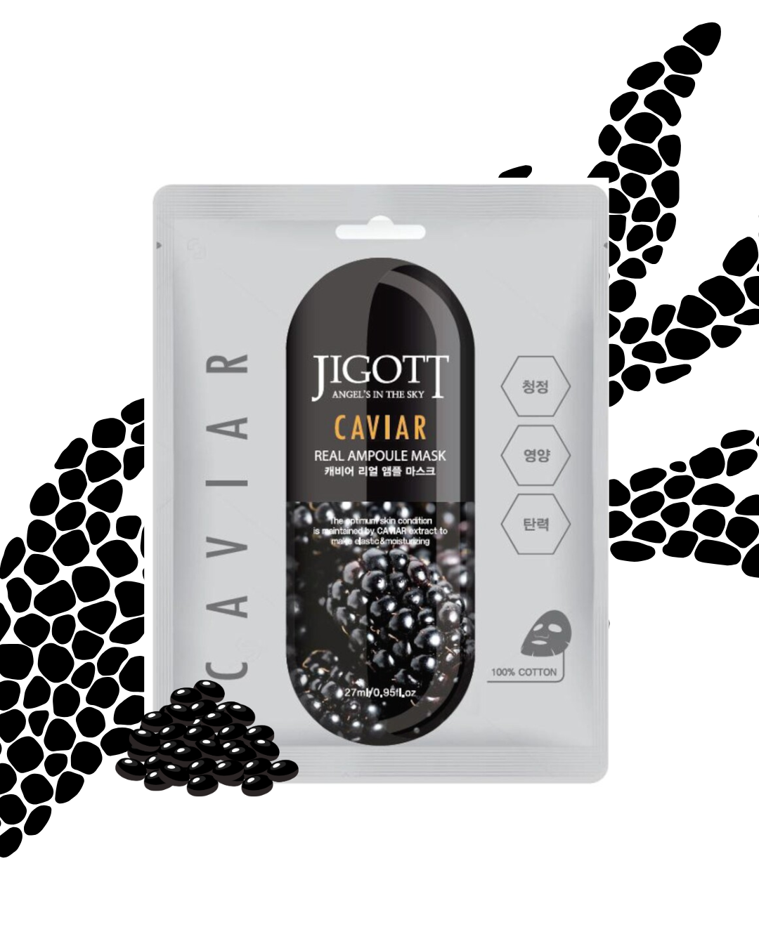 Mascarilla Facial de Caviar Real Ampoule Mask Jigott 27ml
