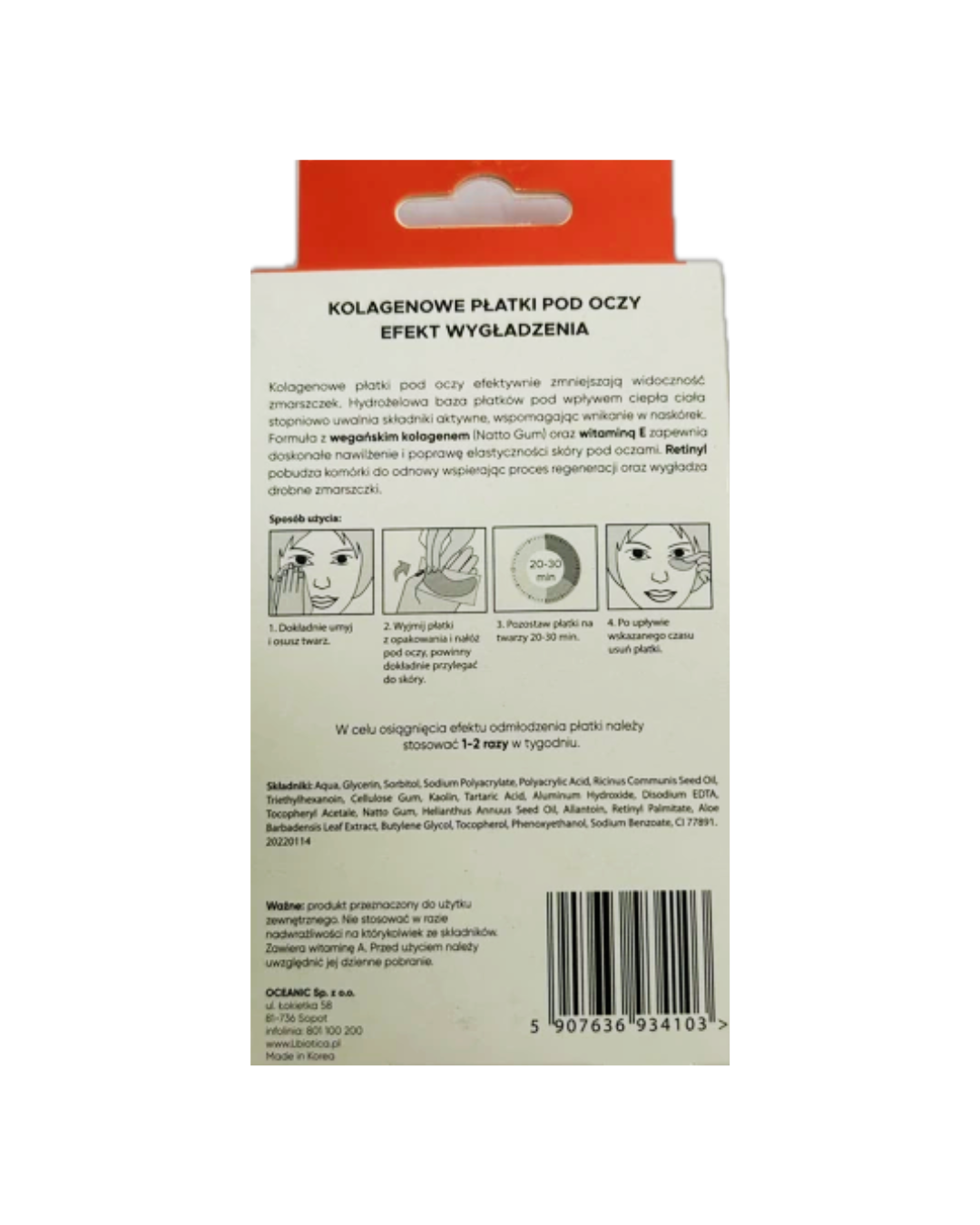 Parche antiarrugas para ojos con colágeno L'Biotica - 6 unidades