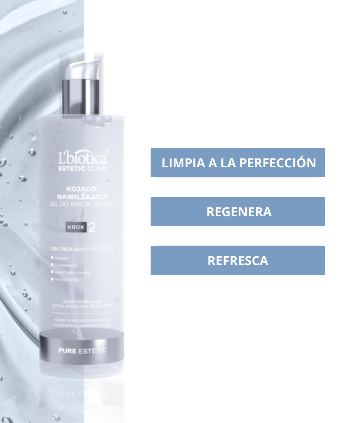 L'biotica Estetic Clinic PURE Estetic Gel limpiador hidratante facial 200 ml