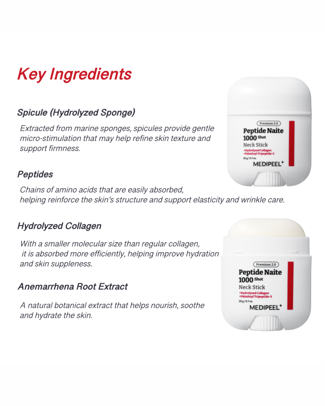 MEDIPEEL Premium 2.0 Peptide Naite 1000 Shot Neck Stick 20g