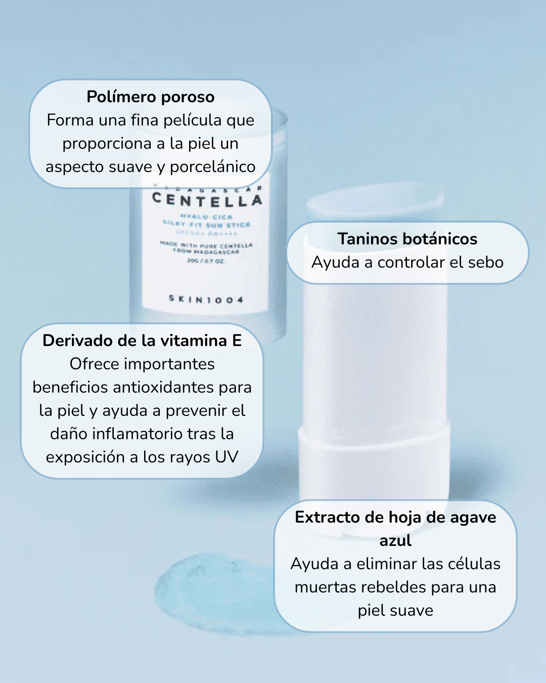SKIN1004 Protector Solar en Barra Madagascar Centella Hyalu-Cica Silky-Fit Sun Stick