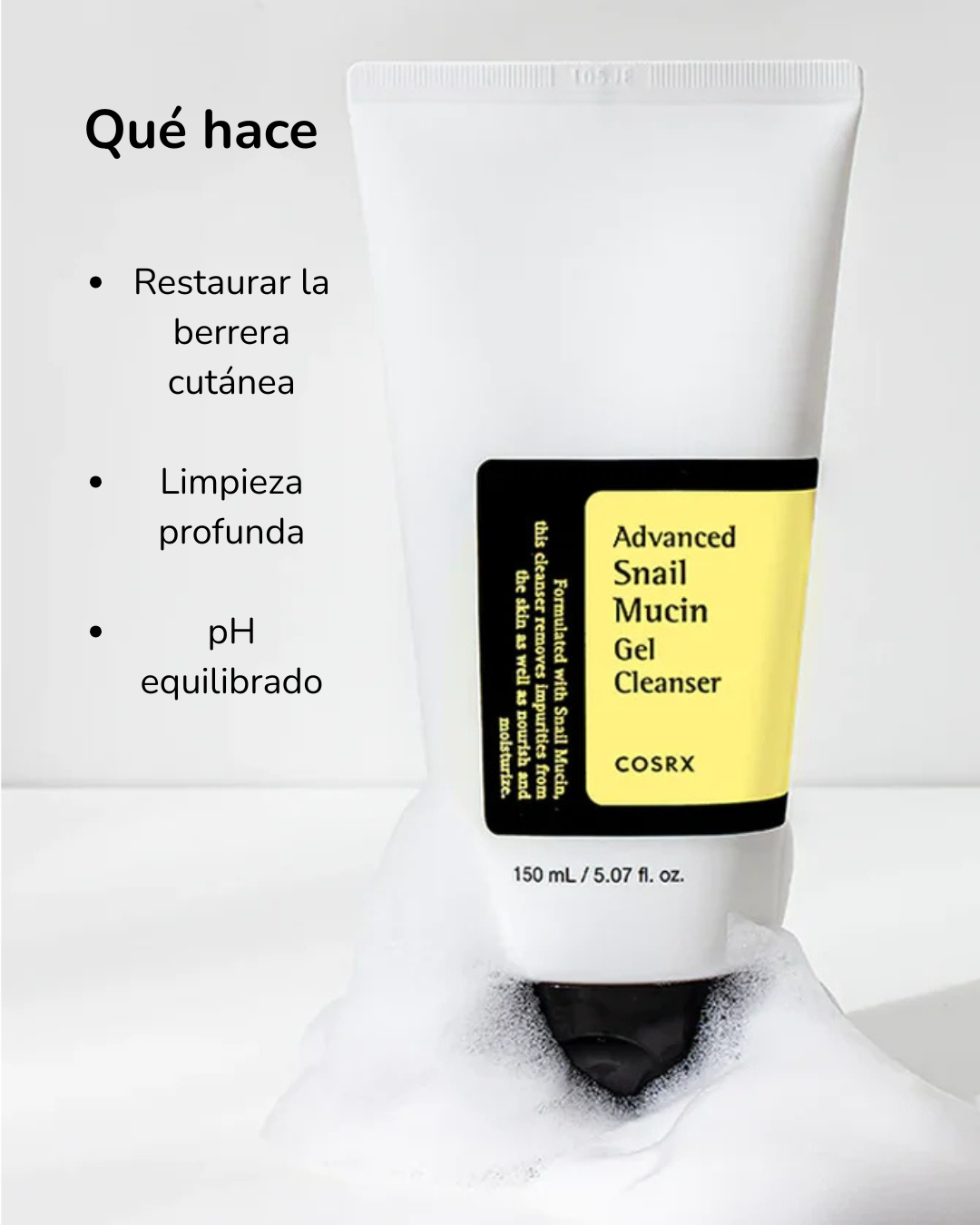 Cosrx Gel limpiador con baba de caracol Advanced Snail Mucin Gel Cleanser