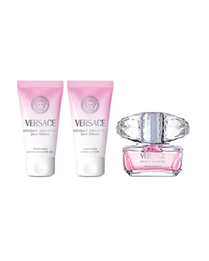 Versace Bright Crystal Eau De Toilette 50ml Spray Gift Set for Women