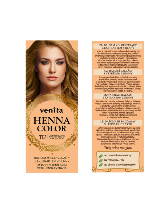 Venita Henna Hair Dye Color 112 Dark Blonde 75 ml
