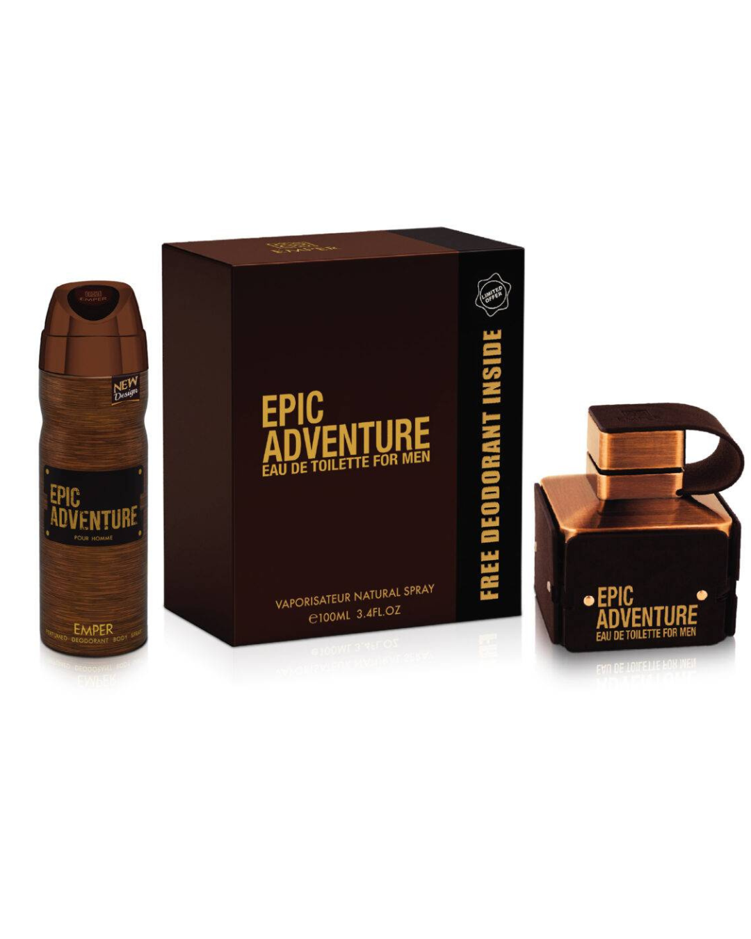 Epic Adventure by Emper Perfume for Men Eau de Toilette 100ml con Spray