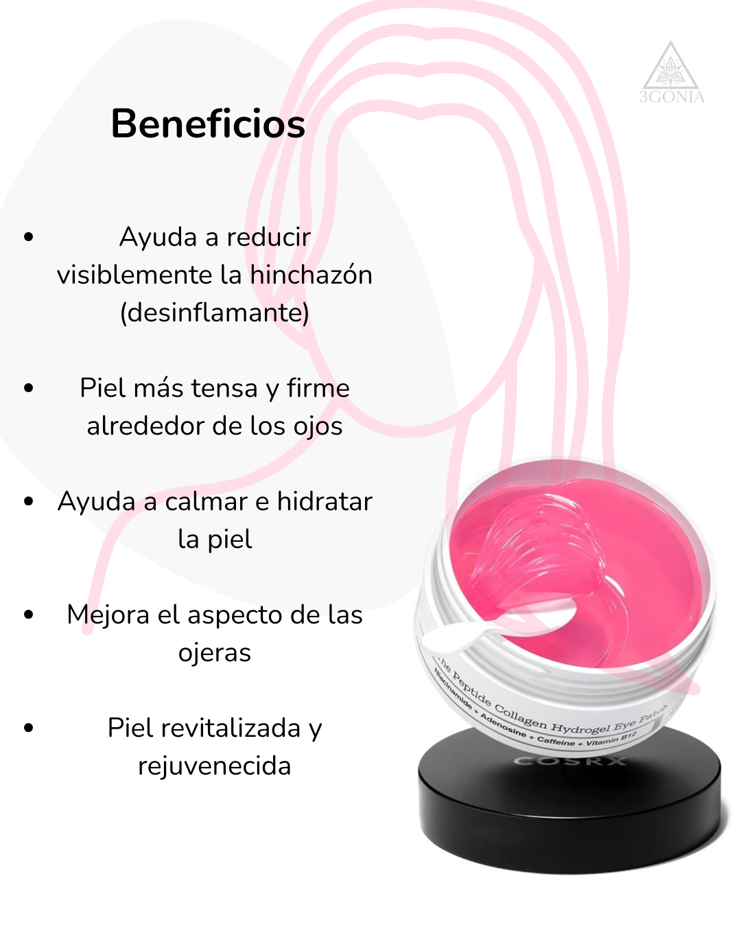 COSRX Mascarilla para Contorno de Ojos The Pink Peptide Collagen Hydrogel Eye Patch