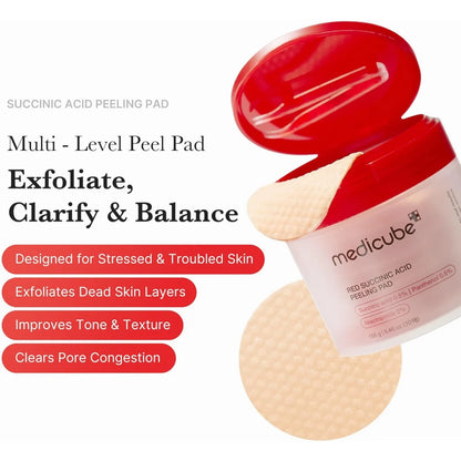 Medicube Red Succinic Acid Facial Toning Pads 70 Pieces